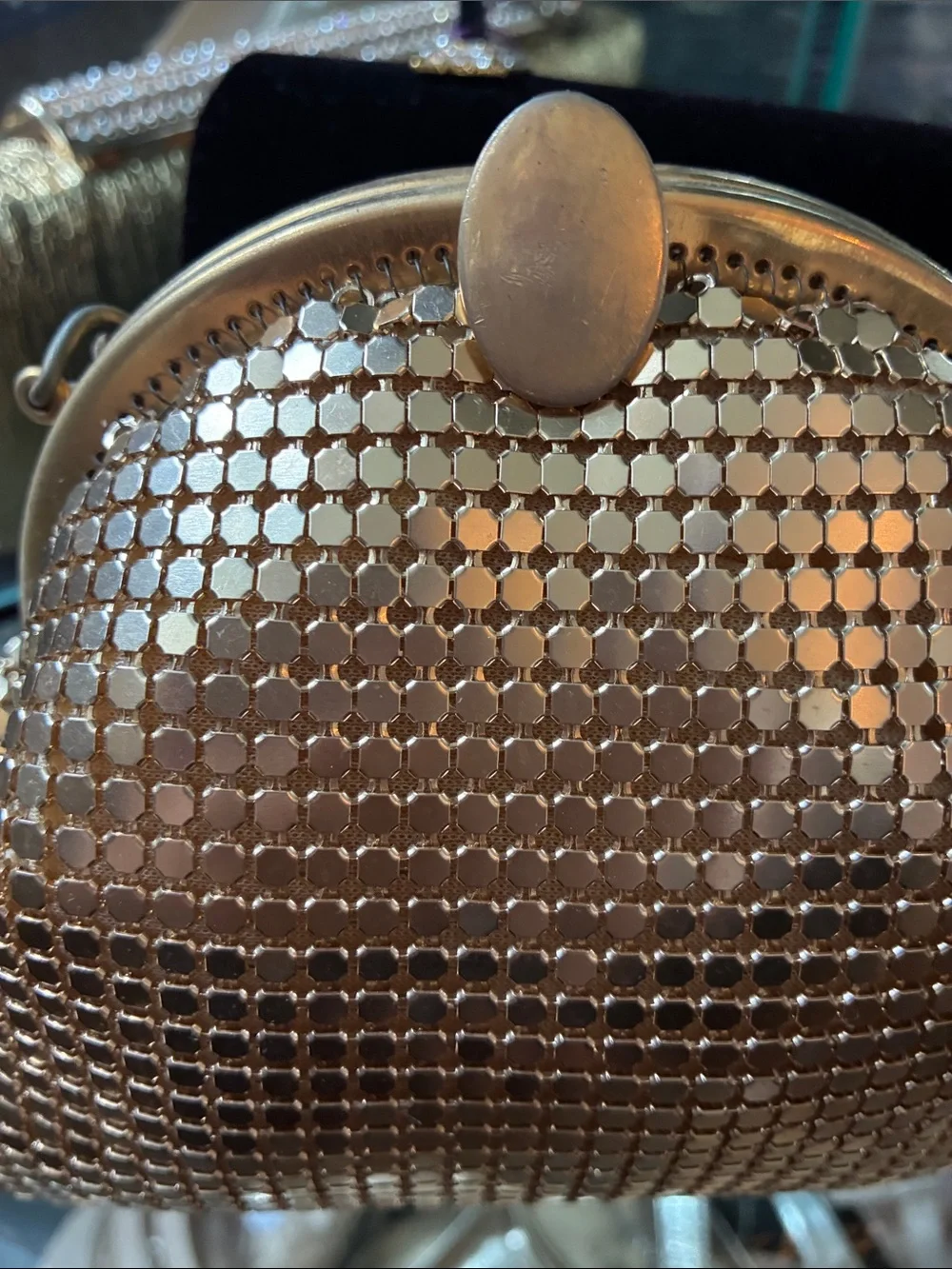 Vintage Gold Mesh Evening Clutch